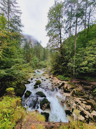 viewpoint Hallstatt waterfall Waldbachstrub