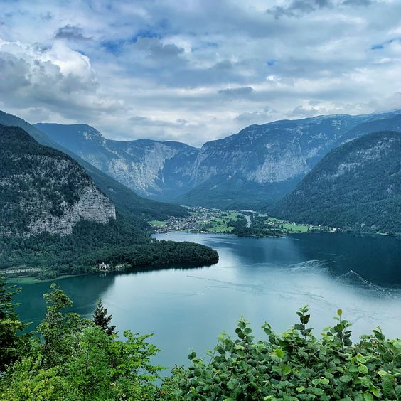 view of the lake Hallstatt from higher eleveation