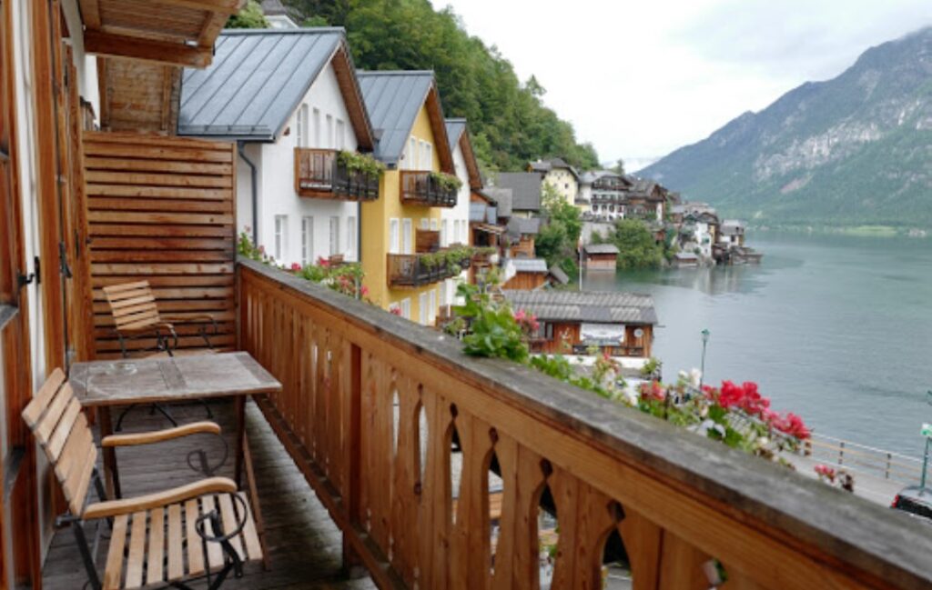 Hallstatt Heritage Hotel view of the lake from the balcony