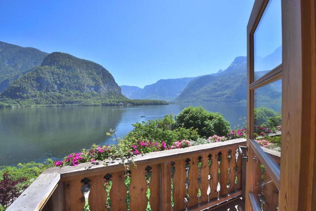 view from balcony in Simony Gasthaus Hallstatt