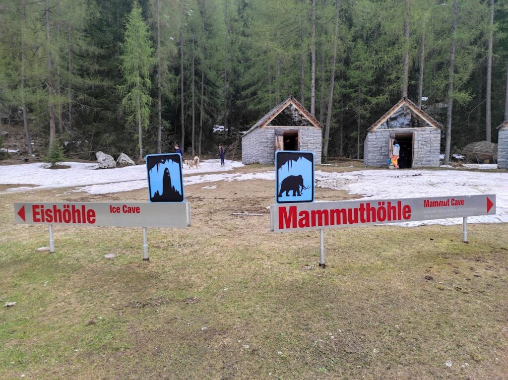 sign for Dachstein Ice and Mammoth caves - on the way to Krippenstein
