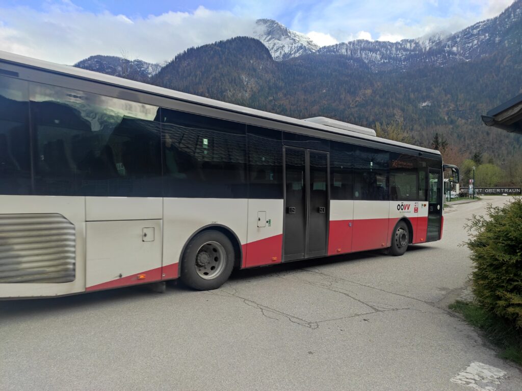 Regional public bus in Obertraun near Lake Hallstatt Austria